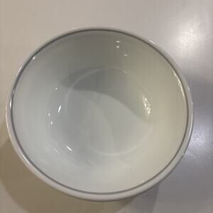 Corelle Ribbon Bouquet Cereal Soup Salad Bowl Gray Band - set of 2